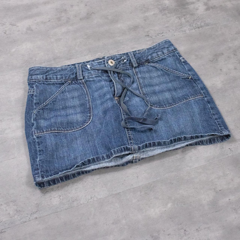 Vintage VTG Y2K 2000's 00's Setsmart Indigo Denim Jean's Mini Skirt